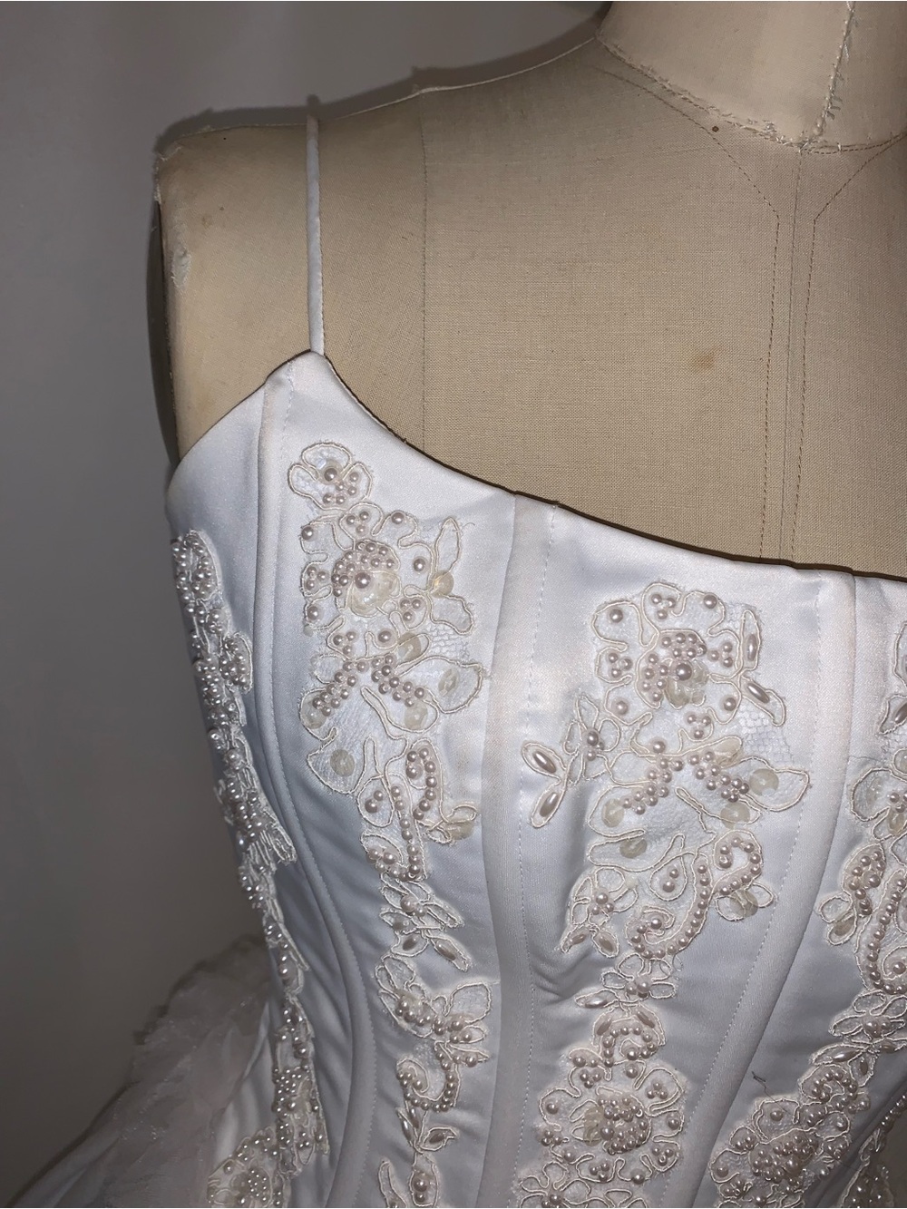 David’s Bridal Oleg Cassini Wedding ballgown style corset top Skirt 4 - Picture 6 of 10
